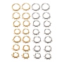 304 accessoires boucles d'oreilles créoles en acier inoxydable, ronde, avec 5-boucles, placage ionique (ip), plaqué longue durée