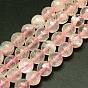 Natural Rose Quartz Beads Strands, Faceted, Round