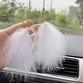 Star Resin with Feather Pendant Decorations, for Car Decorations