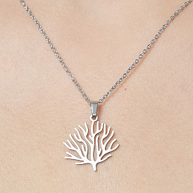 201 Stainless Steel Tree Pendant Necklace