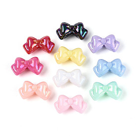 Непрозрачные акриловые бусины с УФ-покрытием, бантом, AB цвет