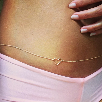 Сплав кольцо в форме сердца цепочка на талию