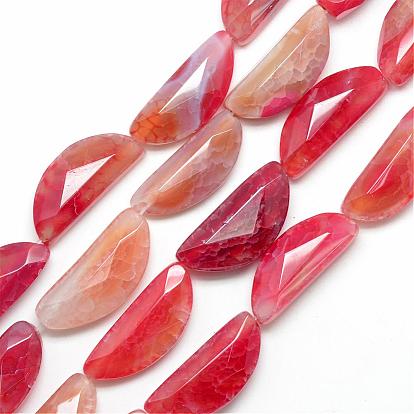 Natural Agate Beads Strand, Faceted, Dyed, Moon