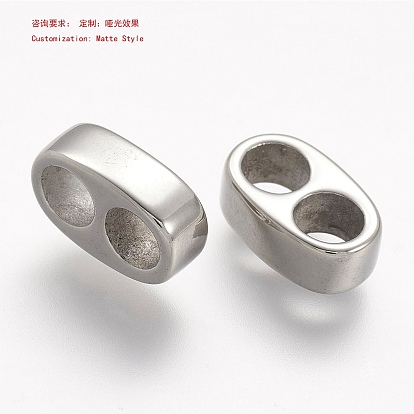 304 Stainless Steel Spacer Bars, for Leather Cord Bracelets Making, Oval