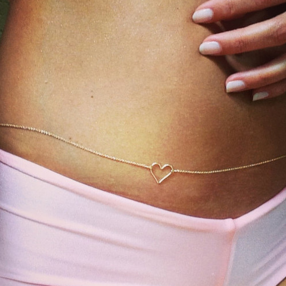 Сплав кольцо в форме сердца цепочка на талию