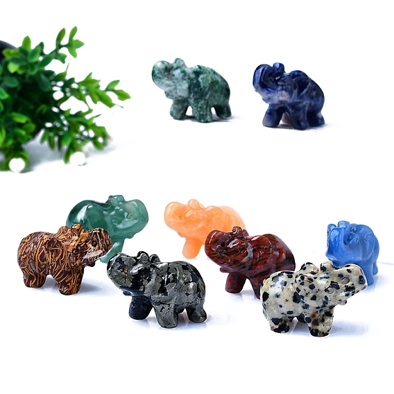 Резные фигурки слонов из натуральных драгоценных камней, статуи для украшения рабочего стола для домашнего офиса