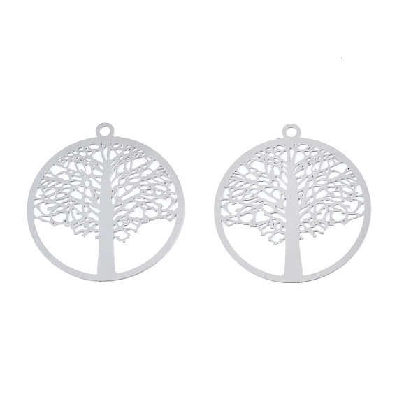 201 из нержавеющей стали филигранные подвески, гравированные металлические украшения, древо жизни