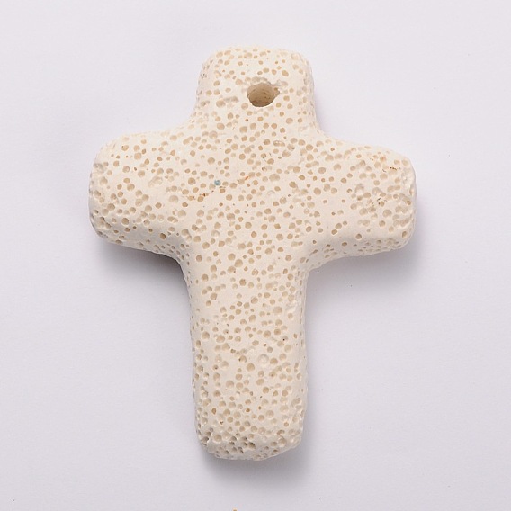 Синтетическая лава большой крест большие подвески, окрашенные, 64x49x11 мм, отверстие : 4 мм