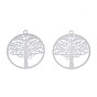 201 из нержавеющей стали филигранные подвески, гравированные металлические украшения, древо жизни
