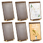 6шт. прямоугольная подставка для карточек из орехового дерева, Настольная подставка для демонстрации предметов с основанием из железа и дерева.