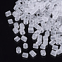 Two Cut Glass Seed Beads, Hexagon, Transparent Frosted