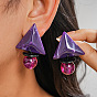 Серьги-подвески из смолы в форме треугольника и круга