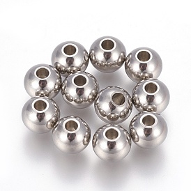 201 Stainless Steel Beads, Round