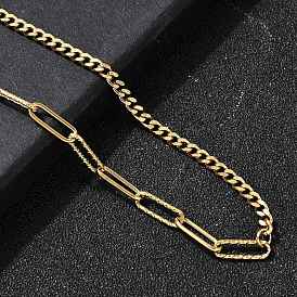 304 цепочки-скрепки из нержавеющей стали и витые цепочки для женщин, ионное покрытие (ip)