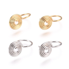 Brass Spiral Wire Earring Hooks, Long-Lasting Plated