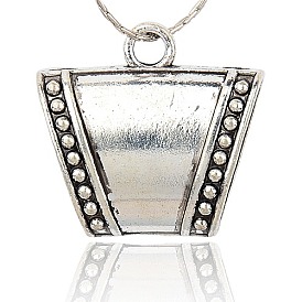 DIY Scarf Pendant Tibetan Style Alloy Tube Bails, Loop Bails, Large Bail Beads, Tube, 35.5x34x14mm, Hole: 5mm, Inner Diameter: 13x26mm
