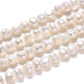 Hilos de perlas de agua dulce cultivadas naturales, dos lados pulidos, pepitas