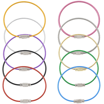 40 шт. 10 стильные прочные 304 брелки из нержавеющей стали, брелоки с пластиковым покрытием для улицы, подвесные багажные бирки и держатели идентификационных бирок