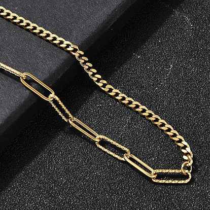 304 цепочки-скрепки из нержавеющей стали и витые цепочки для женщин, ионное покрытие (ip)