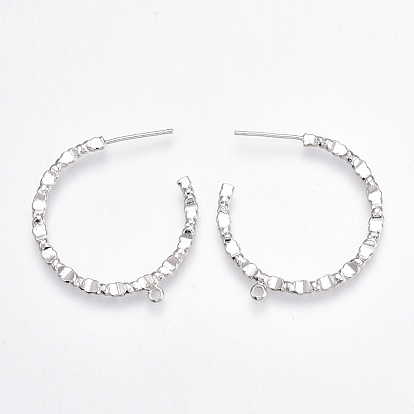 Изделия из латуни, серьги-кольца, с петлей, без никеля 