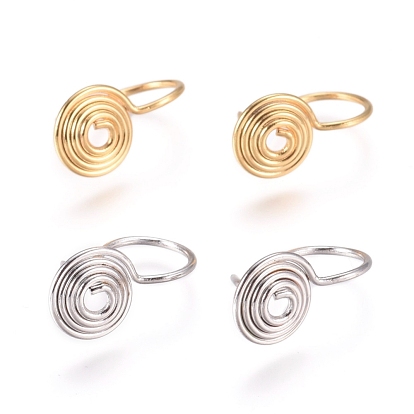 Brass Spiral Wire Earring Hooks, Long-Lasting Plated