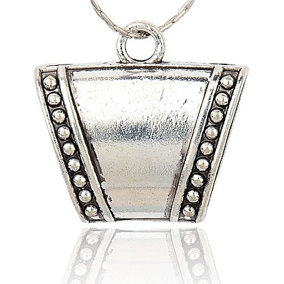 DIY Scarf Pendant Tibetan Style Alloy Tube Bails, Loop Bails, Large Bail Beads, Tube, 35.5x34x14mm, Hole: 5mm, Inner Diameter: 13x26mm