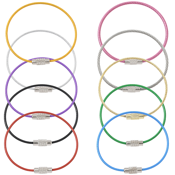 40 шт. 10 стильные прочные 304 брелки из нержавеющей стали, брелоки с пластиковым покрытием для улицы, подвесные багажные бирки и держатели идентификационных бирок