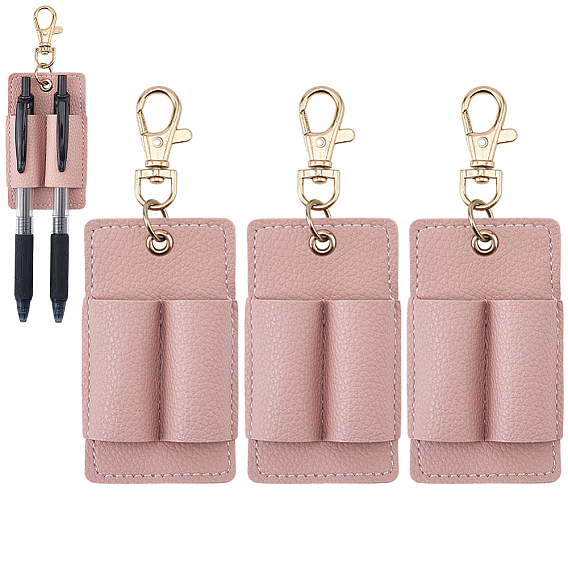 3шт. брелоки из полиуретана, с железными застежками, прямоугольные