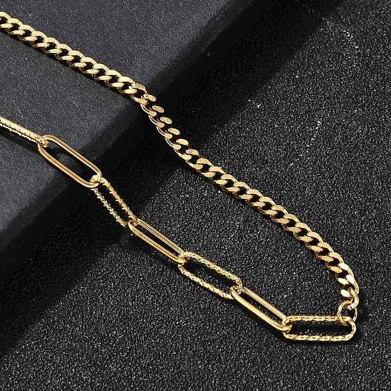 304 цепочки-скрепки из нержавеющей стали и витые цепочки для женщин, ионное покрытие (ip)