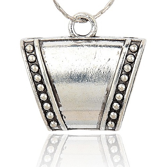 DIY Scarf Pendant Tibetan Style Alloy Tube Bails, Loop Bails, Large Bail Beads, Tube, 35.5x34x14mm, Hole: 5mm, Inner Diameter: 13x26mm