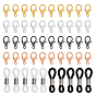 Zinc Alloy Lobster Claw Clasps, with Glasses Rubber Loop Ends, Jewelry Making Findings