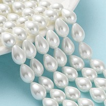 Eco-Friendly Glass Pearl Teardrop Beads Strands