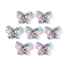 УФ-покрытие, напечатанное на непрозрачных акриловых бусинах, радужный, бабочка