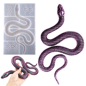 DIY Snake Display Decoration Silicone Molds, Resin Casting Molds, for UV Resin, Epoxy Resin Craft Making