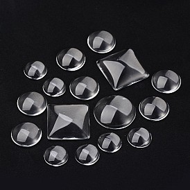 Cabuchones de cristal, formas mixtas, 14~25x14~25x7 mm