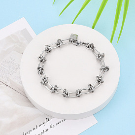 Браслеты-цепочки из латуни для женщин, с узлом и печатью удачи, без никеля 