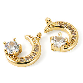 2 кулоны из латуни с микрочастицами и кубическим цирконием., Луна прелести