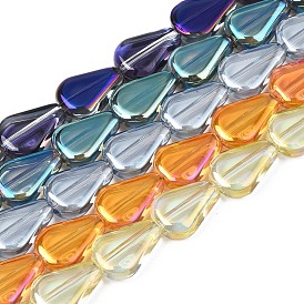 Electroplate Glass Beads Strands, Teardrop