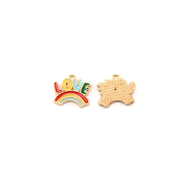 Zinc Alloy Charms, with Emanel, Rainbow