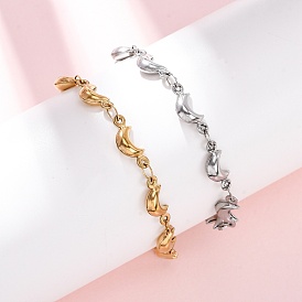 304 браслеты из нержавеющей стали ссылка для женщин, луна