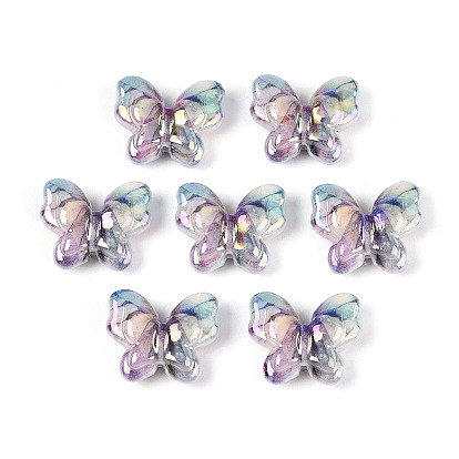УФ-покрытие, напечатанное на непрозрачных акриловых бусинах, радужный, бабочка