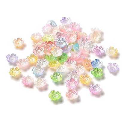 Акриловые колпачки для бусин градиентного цвета, 5-лепестков цветка