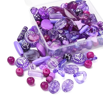 100G Acrylic Beads, Mixed Shapes