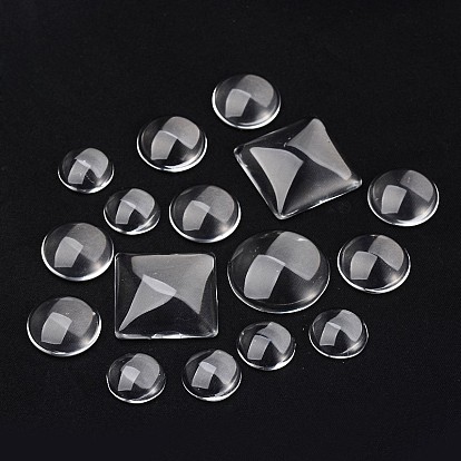 Cabuchones de cristal, formas mixtas, 14~25x14~25x7 mm