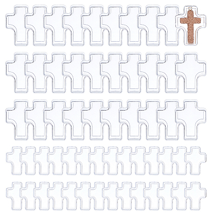 60 шт. 2 стили крестообразные переносные пластиковые коробки для хранения ювелирных изделий с крышкой, для колец, Серьги, 