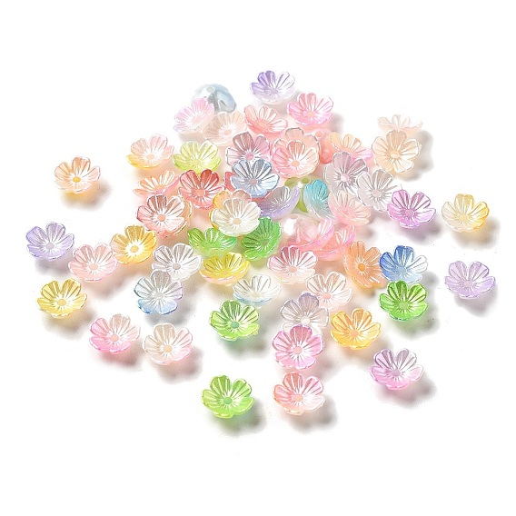 Акриловые колпачки для бусин градиентного цвета, 5-лепестков цветка