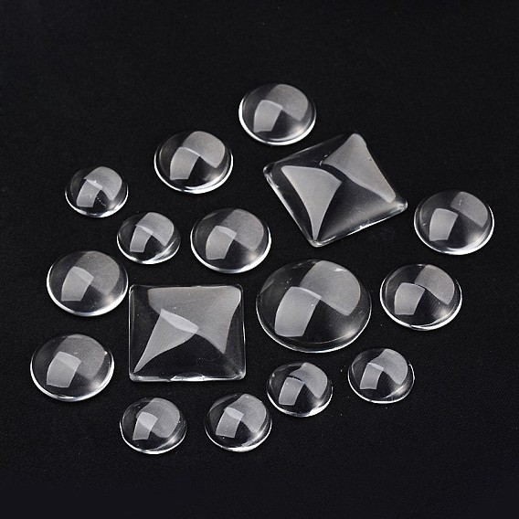 Glass Cabochons, Mixed Shapes, 14~25x14~25x7mm