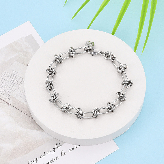 Браслеты-цепочки из латуни для женщин, с узлом и печатью удачи, без никеля 