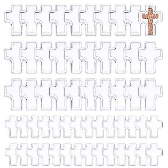 60 шт. 2 стили крестообразные переносные пластиковые коробки для хранения ювелирных изделий с крышкой, для колец, Серьги, 