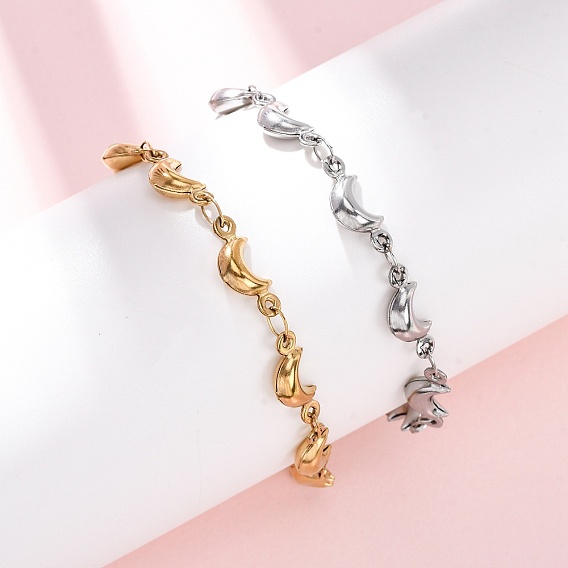 304 браслеты из нержавеющей стали ссылка для женщин, луна